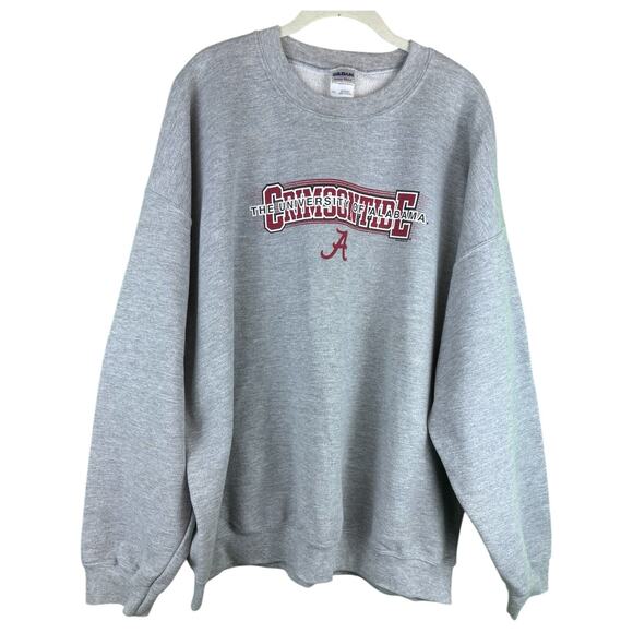 THE UNIVERSITY OF ALABAMA Long Sleeve Sweatshirt Gray Sz 2XL Crimson Tide - Picture 1 of 6